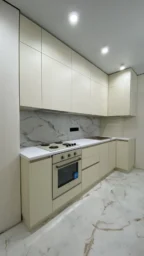 Beige balance kitchen front view