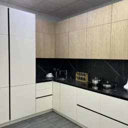 Black line kitchen front view