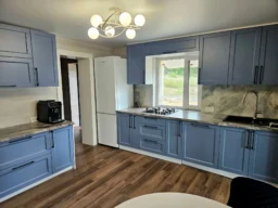 Classic blue kitchen front view