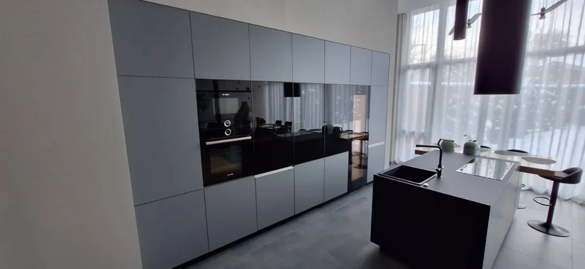 Graphite style kitchen island view