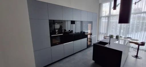 Graphite style kitchen island view