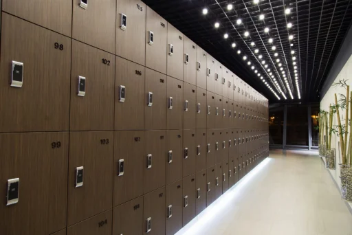 Gym lockers with lights