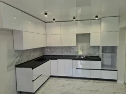Luxury gloss white kitchen detail