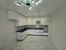 Luxury gloss white kitchen front view