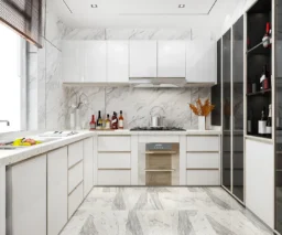 Marble elegance kitchen front view