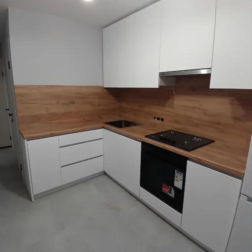 Nordic wood kitchen front view