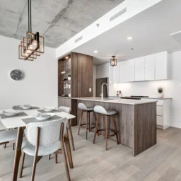 Scandi chic kitchen front view