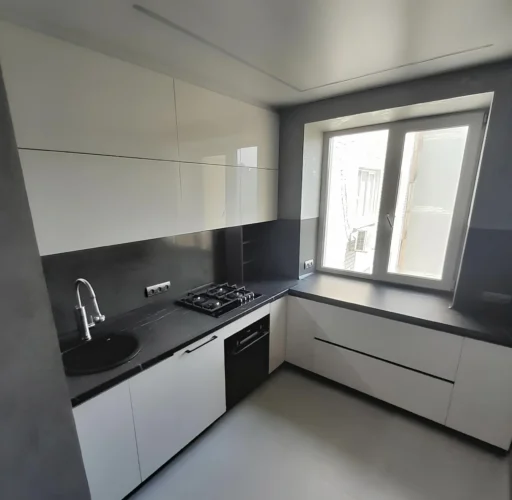 Silent modern kitchen front view