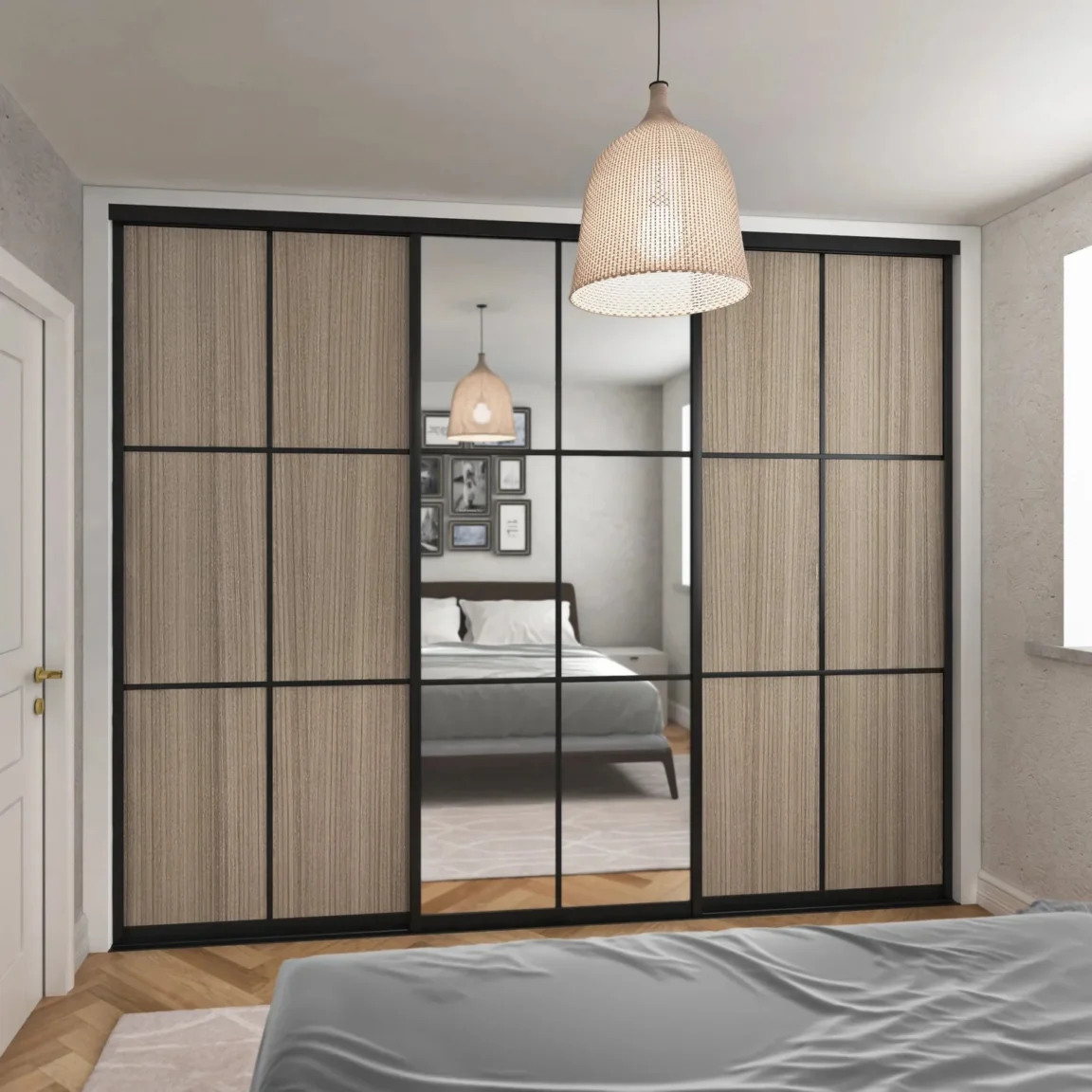 Sliding wardrobe 1540 mirror combo
