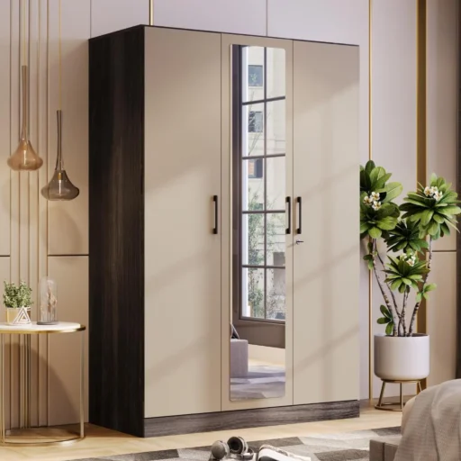 Sliding wardrobe 1611 cream mirror