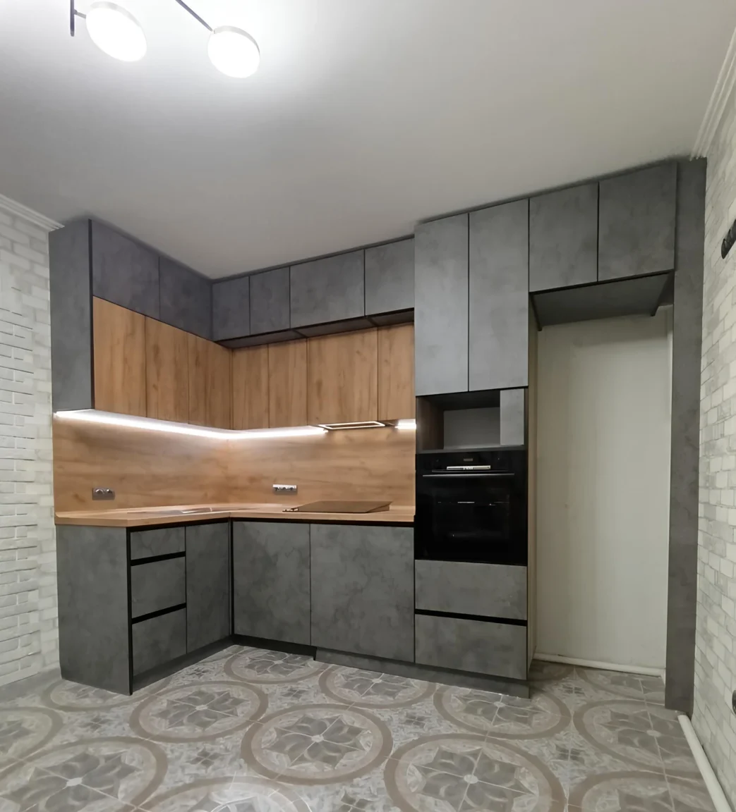 Urban loft kitchen front view