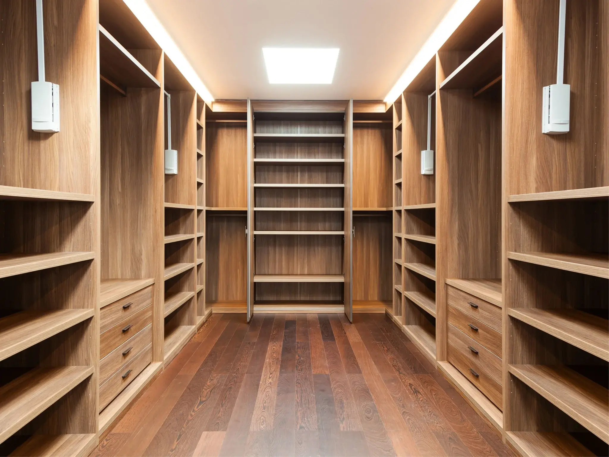 Wooden walk in closet