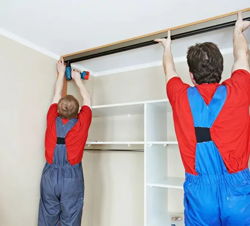 Installing wardrobe shelving 1