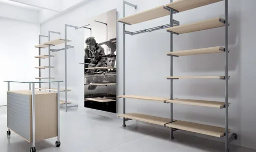 Minimalist retail display shelving